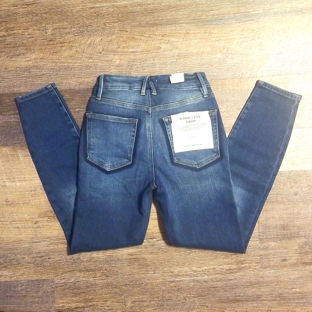 Good American 2/26 NWT NEW Shadow Pocket High Waist Skinny Jeans Good Legs Crop